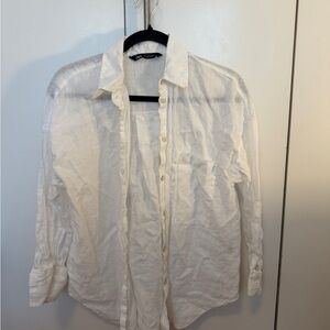 Zara White Button Down Shirt